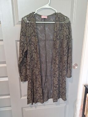 RAGDOLL olive green lace duster